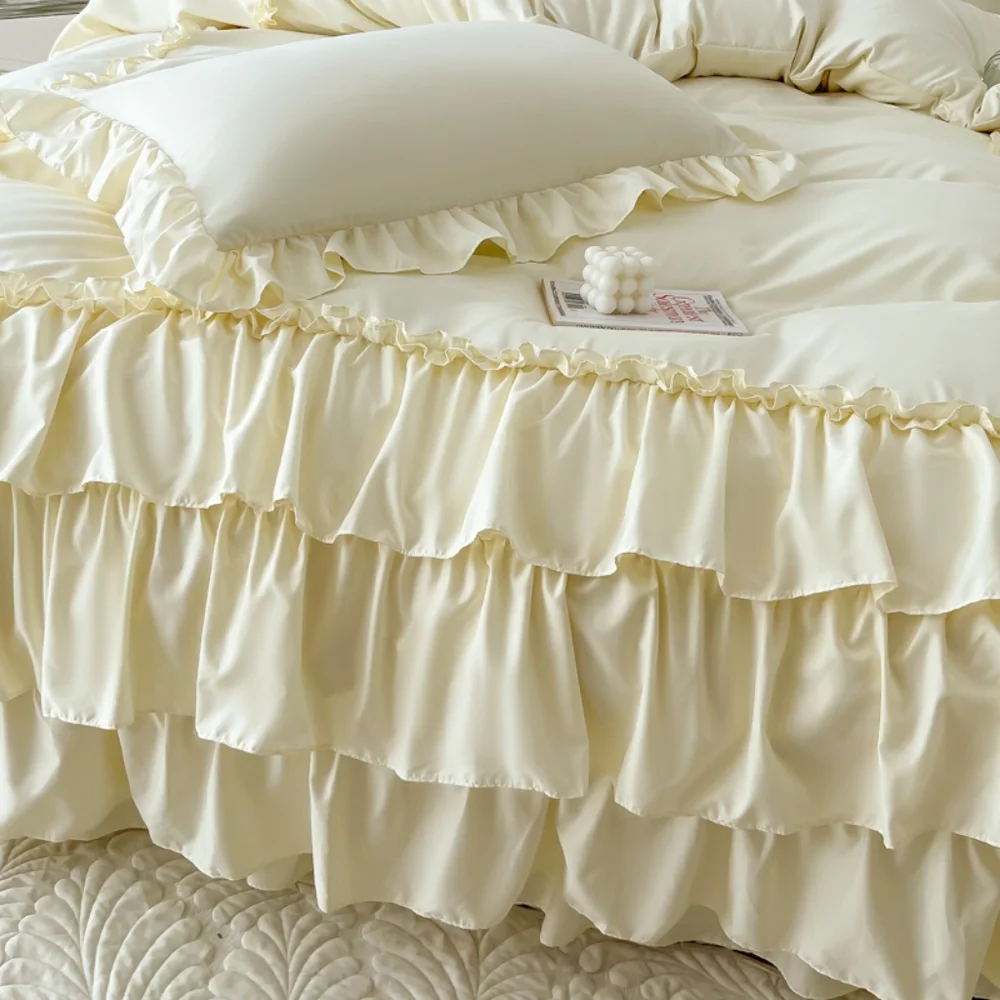 100% Cotton Queen Farmhouse Antique Ruffle Bed Set